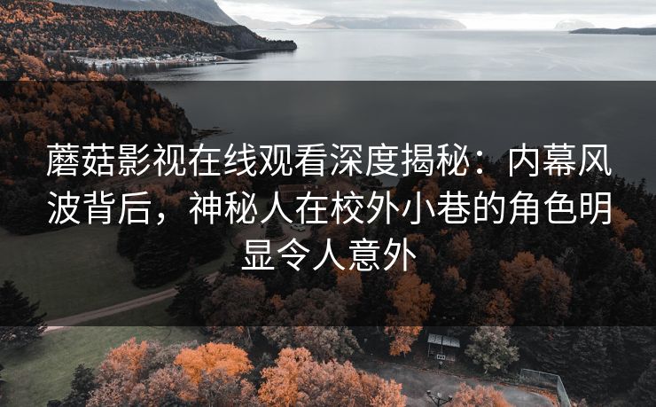 蘑菇影视在线观看深度揭秘：内幕风波背后，神秘人在校外小巷的角色明显令人意外