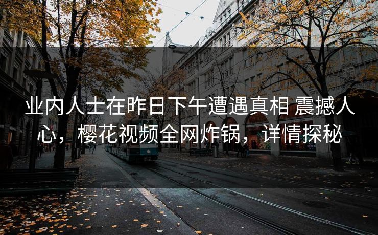 业内人士在昨日下午遭遇真相 震撼人心，樱花视频全网炸锅，详情探秘